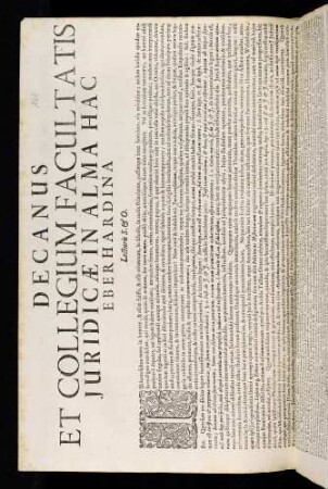 Decanus Et Collegium Facultatis Juridicae In Alma Hac Eberhardina Lecturis S. & O.