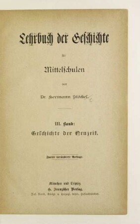 Band 3: Geschichte der Neuzeit