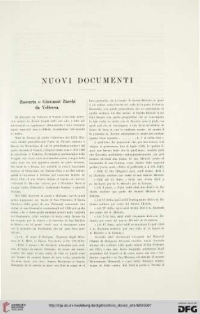 Nuovi documenti