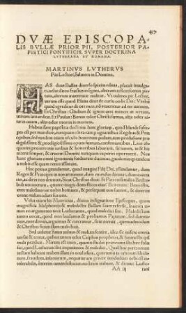 Duae Episcopalis Bullae Prior Pii, Posterior Papistici Pontificis ...
