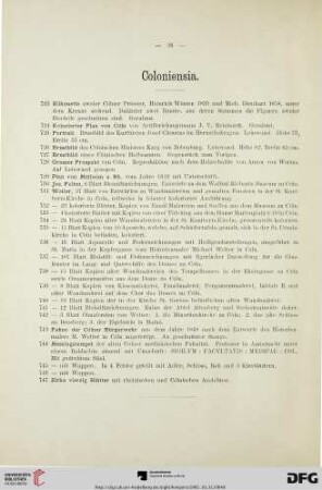Coloniensia (Nr. 723-747)
