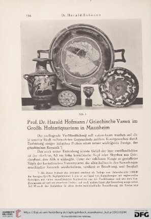 1: Griechische Vasen im Großh. Hofantiquarium in Mannheim