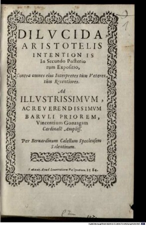Aristotelis in secundo Posteriorum Expositio