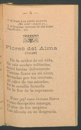 Flores del Alma : (Valse)