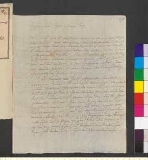 Brief von Hasenclever, Josua an Goethe, Johann Wolfgang von