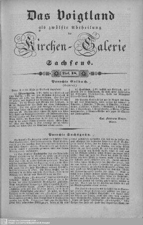 Parochie Erlbach (Beschluß), Parochie Sachsgrün : 18. Lieferung