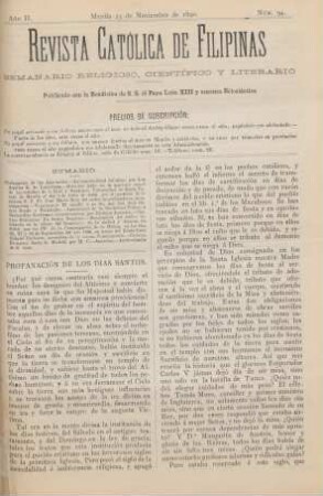 Ano II. Manila 23 de Noviembre de 1890, Núm. 94