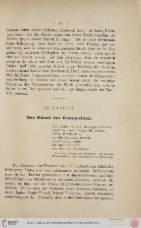 IV. Kapitel. Das Rätsel der Komposition