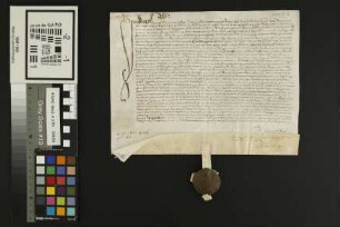 Laubenheim: Sententia in Causa Ecclesie St. Victoris extra muros Mogunt. contra Petrum Schepler in Hexheim de et super petitionem decem solidorum ...