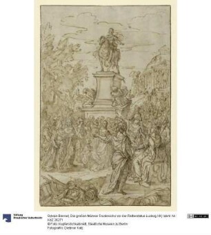 Die großen Männer Frankreichs vor der Reiterstatue Ludwig XIV