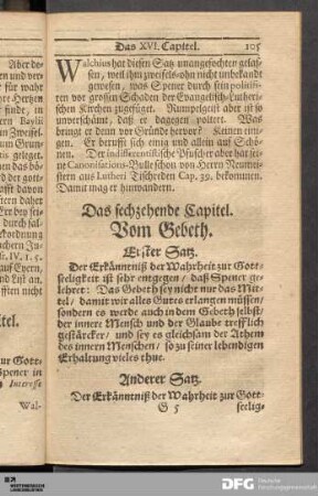 Das sechzehende Capitel. Vom Gebeth.