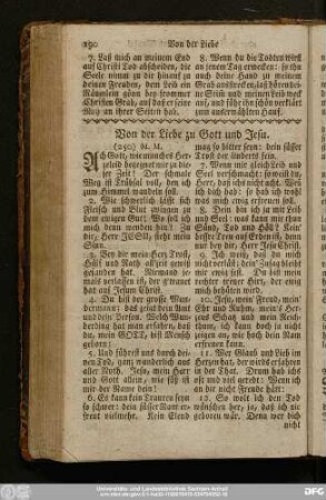 Von der Liebe zu Gott und Jesu.