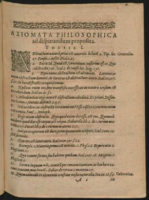 Axiomata Philosophica ad disputandum proposita.