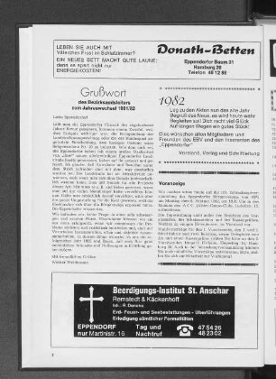 Grußwort des Bezirksamtsleiters zum Jahreswechsel 1981/82