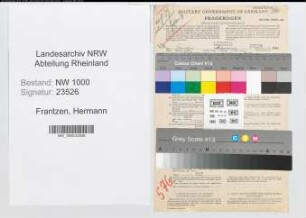 Entnazifizierung Hermann Frantzen, geb. 05.12.1901 (Kellner)
