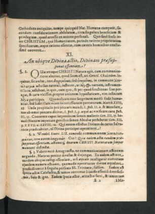 XI. An ubique Divina actio, Divinam praesupponat essentiam?