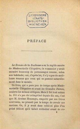 Le Roman de la Duchesse : Histoire parisienne par Arsène Houssaye