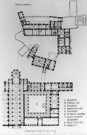 Zlatá Koruna / Goldenkron, Zisterzienser-Kloster Zlatá Koruna, Grundriss