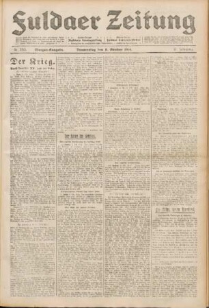 Ausgabe vom Donnerstag, den 08. Oktober 1914.