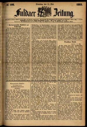 Ausgabe vom Dienstag, den 15. Mai 1883.
