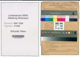 Entnazifizierung Klara Schyroki , geb. 04.05.1903 (Putzfrau)