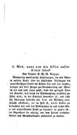 Was, wann und wie sollen unsere Kinder lesen?