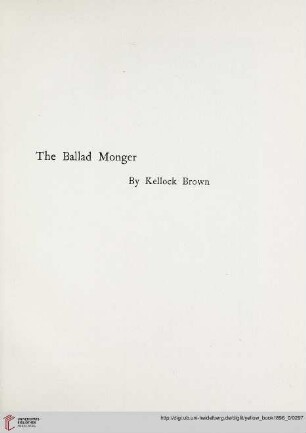 Plate: The ballad monger, by Kellock Brown