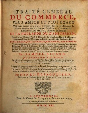 Traité général du Commerce