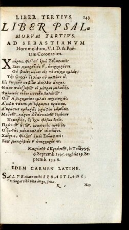 Liber Psalmorum Tertius.