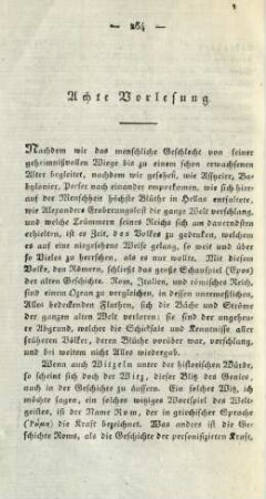 Achte Vorlesung