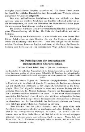Das Periodogramm der internationalen erdmagnetischen Charakterzahlen