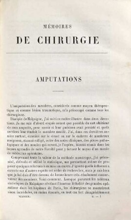 Mémoires de Chirurgie, 2