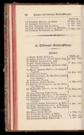 5) Silbernes Verdienstkreuz.