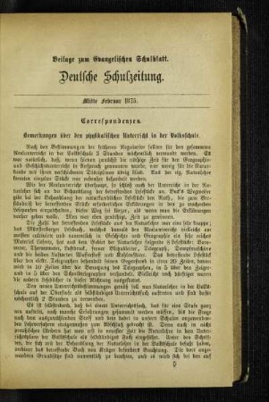 Bemerkungen über den physikalischen Unterricht in der Volksschule
