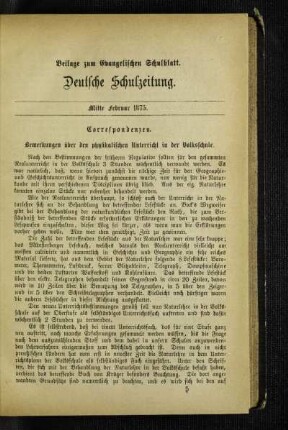 Bemerkungen über den physikalischen Unterricht in der Volksschule
