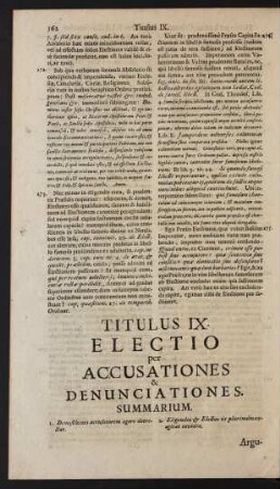 Titulus IX. Electio per Accusationes & Denunciationes