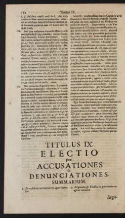 Titulus IX. Electio per Accusationes & Denunciationes