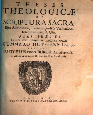 Theses theol. de Scriptura Sacra, eius authoritate ...