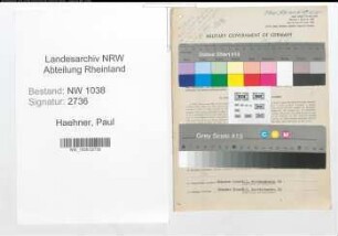Entnazifizierung Paul Haehner , geb. 07.04.1891 (Bankdirektor)