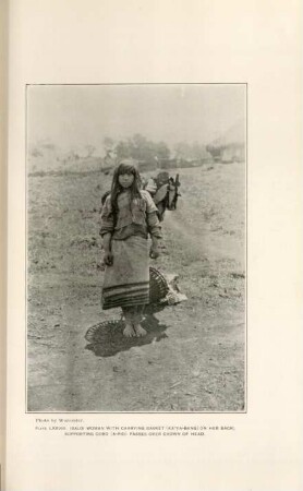 Plate LXXVIII. Ibaloi women with carrying basket (Ka-Ya-Bang) on her back; supporting cord (A-fid) passes over crown of head