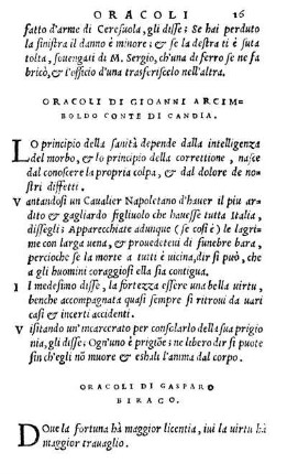 Oracoli Di Gasparo Biraco.