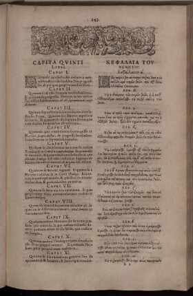 Capita Quinti Libri.