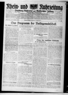 Rhein- und Ruhrzeitung : Tageszeitung für das niederrheinische Industriegebiet und den linken Niederrhein : das Blatt der westdeutschen Binnenschiffahrt