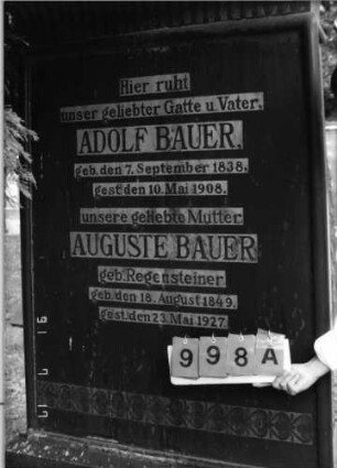 Grabstein 998 [Hahn S.38 Grab-Nr. 1386/87]: Grabstein 998A [Hahn S.38 Grab-Nr. 1386/87]