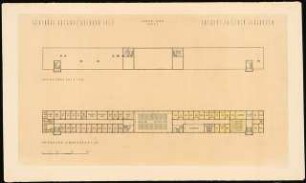 Hauptgebäude eines Flughafens Schinkelwettbewerb 1932: Grundrisse DG und 2. OG 1:200