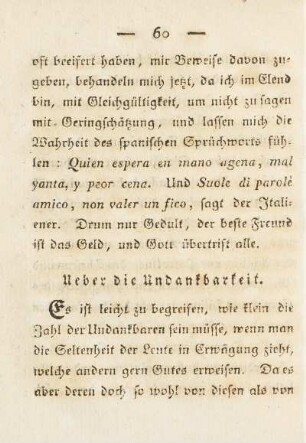 Ueber die Undankbarkeit