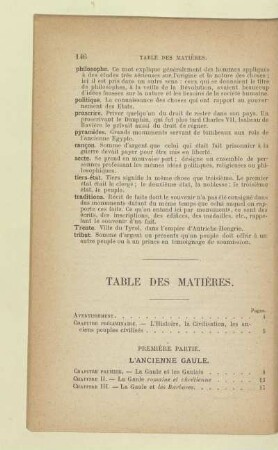 Table des matières