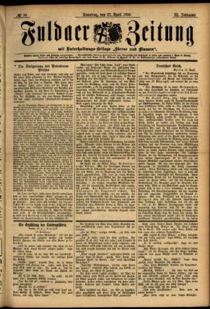 Ausgabe vom Samstag, den 27. April 1895.