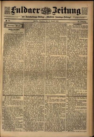 Zweite Ausgabe vom Samstag, den 13. August 1898.