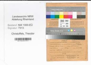 Entnazifizierung Theodor Christoffels, geb. 27.02.1915 (Maurer)